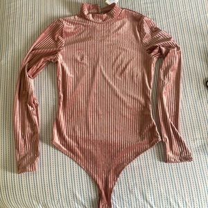 Velvet Mock Neck Bodysuit